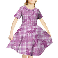 Pink Palaka Hawaii Palapalai Kid Short Sleeve Dress Hawaiian Fern LT14 - Polynesian Pride