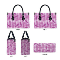 Pink Palaka Hawaii Palapalai Leather Bag Hawaiian Fern LT14 - Polynesian Pride
