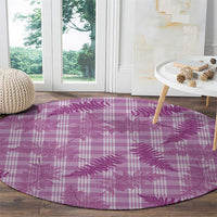 Pink Palaka Hawaii Palapalai Round Carpet Hawaiian Fern - Polynesian Pride