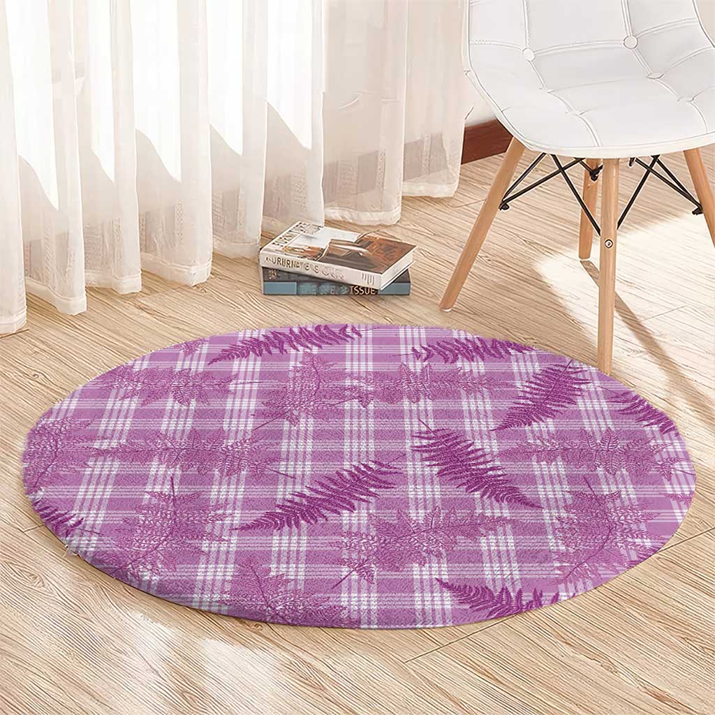 Pink Palaka Hawaii Palapalai Round Carpet Hawaiian Fern - Polynesian Pride