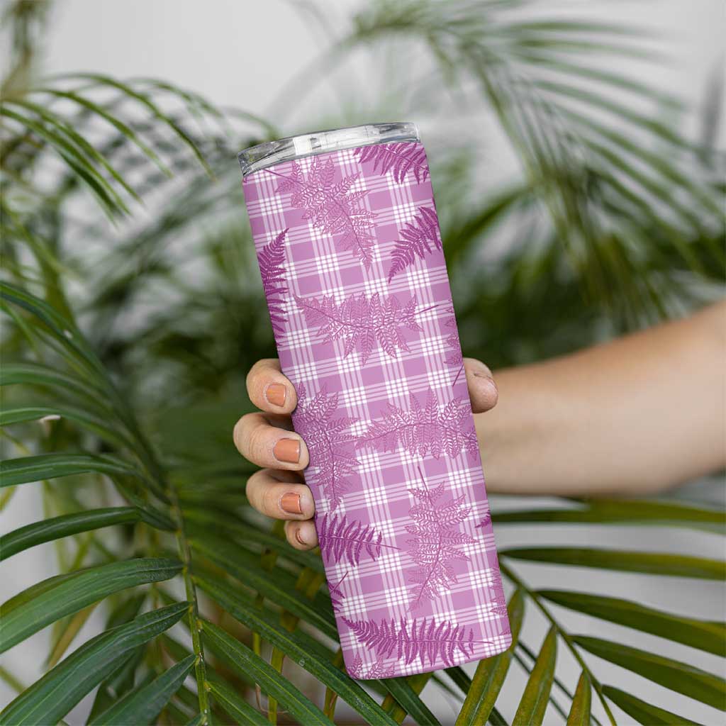 Pink Palaka Hawaii Palapalai Skinny Tumbler Hawaiian Fern LT14 - Polynesian Pride