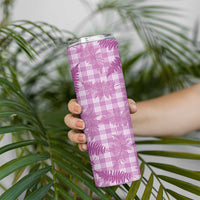 Pink Palaka Hawaii Palapalai Skinny Tumbler Hawaiian Fern LT14 - Polynesian Pride