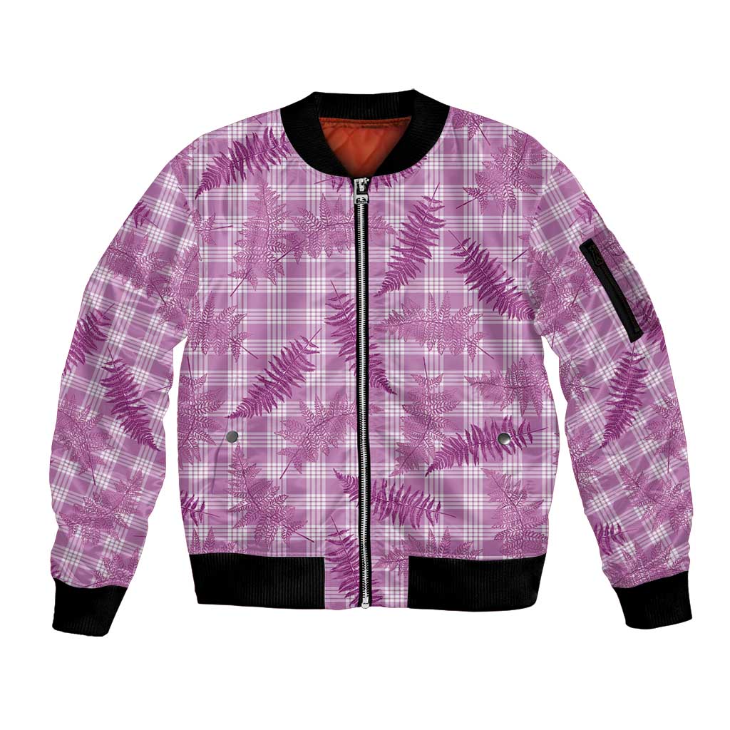 Pink Palaka Hawaii Palapalai Sleeve Zip Bomber Jacket Hawaiian Fern LT14 Unisex Pink - Polynesian Pride