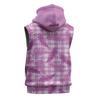Pink Palaka Hawaii Palapalai Sleeveless Hoodie Hawaiian Fern LT14 - Polynesian Pride