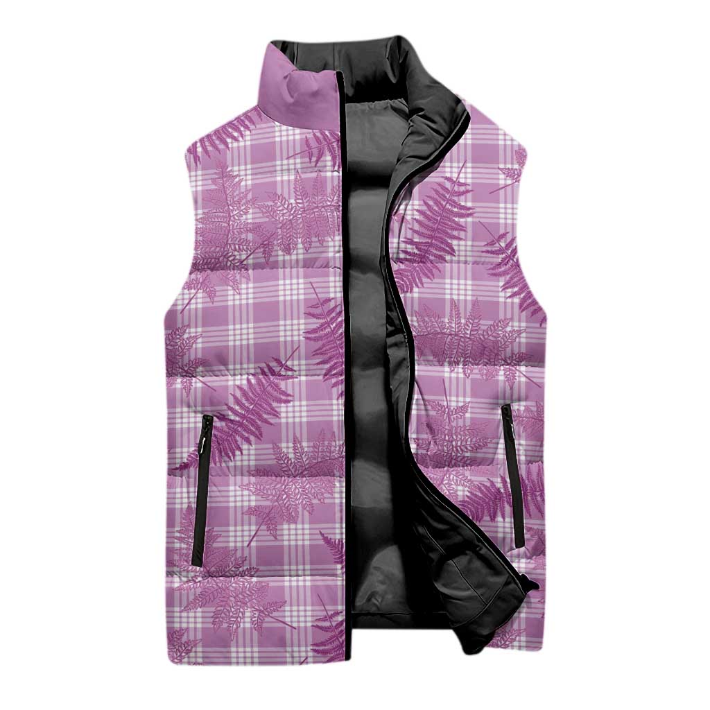 Pink Palaka Hawaii Palapalai Sleeveless Puffer Jacket Hawaiian Fern - Polynesian Pride