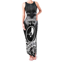 FSM Yap Day Family Matching Tank Maxi Dress and Hawaiian Shirt 2025 Wa'ab Micronesia Black Color