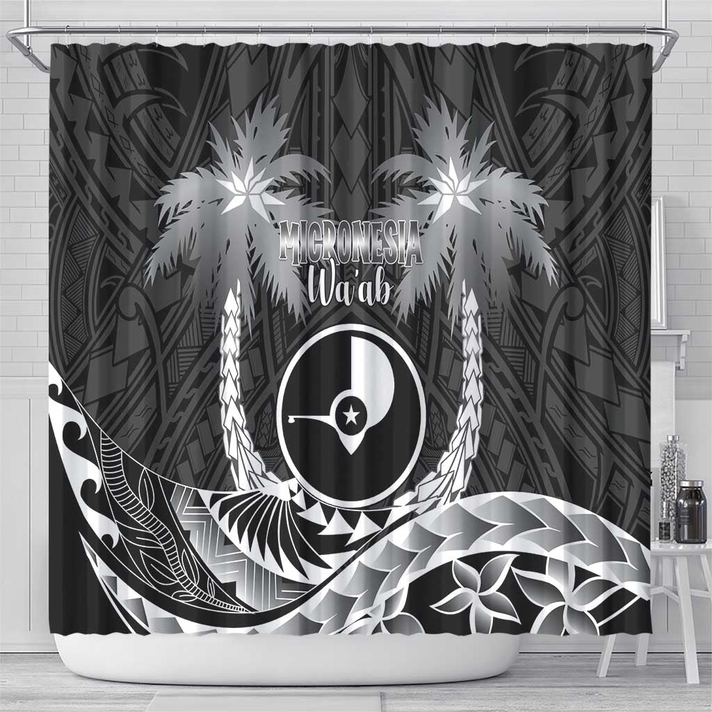 FSM Yap Day Shower Curtain 2025 Wa'ab Micronesia Black Color