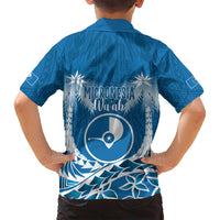FSM Yap Day Family Matching Tank Maxi Dress and Hawaiian Shirt 2025 Wa'ab Micronesia Flag Color