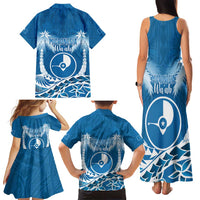 FSM Yap Day Family Matching Tank Maxi Dress and Hawaiian Shirt 2025 Wa'ab Micronesia Flag Color