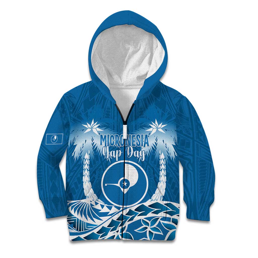 FSM Yap Day Kid Hoodie 2025 Wa'ab Micronesia Flag Color