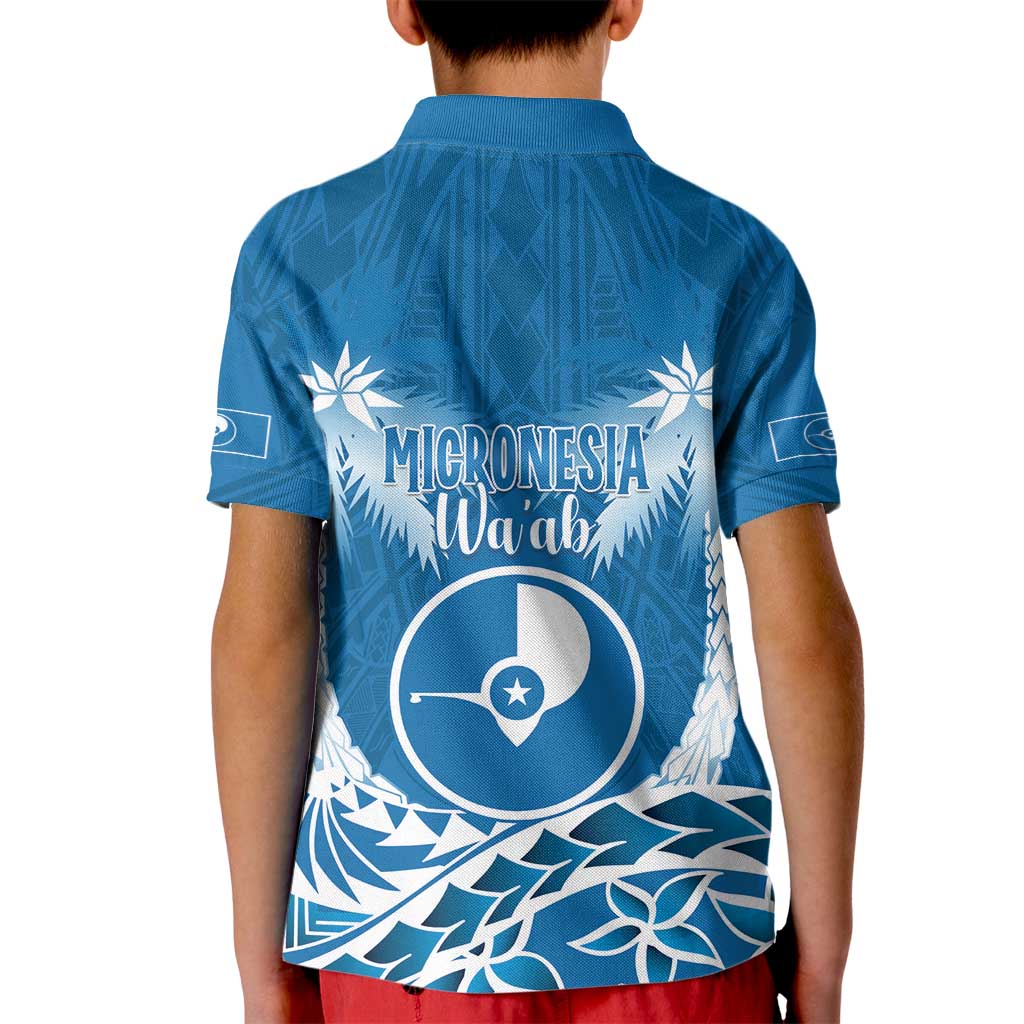 FSM Yap Day Kid Polo Shirt 2025 Wa'ab Micronesia Flag Color