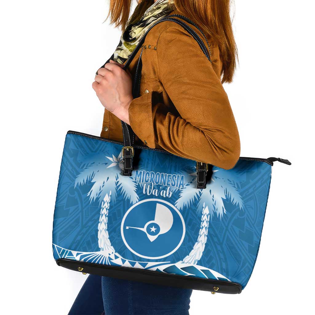 FSM Yap Day Leather Tote Bag 2025 Wa'ab Micronesia Flag Color