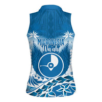 FSM Yap Day Women Sleeveless Polo Shirt 2025 Wa'ab Micronesia Flag Color