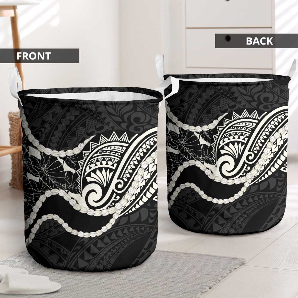 Aloha Hawaii Kalo Pikake Lei Laundry Basket Chest Tattoo Black Hawaiian Pattern LT14 - Polynesian Pride