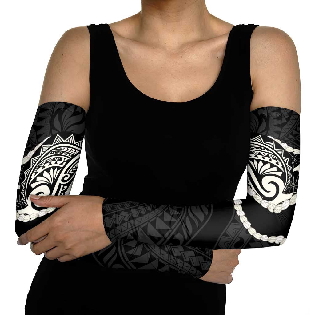 Aloha Hawaii Kalo Pikake Lei Arm Sleeves Chest Tattoo Black Hawaiian Pattern