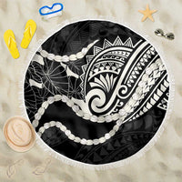 Aloha Hawaii Kalo Pikake Lei Beach Blanket Chest Tattoo Black Hawaiian Pattern LT14 One Size 150cm Black - Polynesian Pride