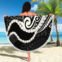 Aloha Hawaii Kalo Pikake Lei Beach Blanket Chest Tattoo Black Hawaiian Pattern LT14 - Polynesian Pride
