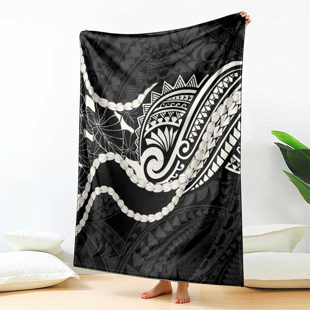 Aloha Hawaii Kalo Pikake Lei Blanket Chest Tattoo Black Hawaiian Pattern