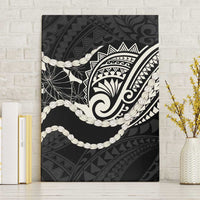 Aloha Hawaii Kalo Pikake Lei Canvas Wall Art Chest Tattoo Black Hawaiian Pattern LT14 Without Frame Black - Polynesian Pride