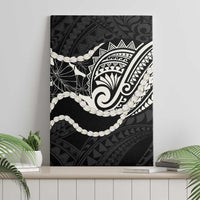 Aloha Hawaii Kalo Pikake Lei Canvas Wall Art Chest Tattoo Black Hawaiian Pattern LT14 - Polynesian Pride