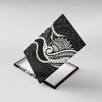 Aloha Hawaii Kalo Pikake Lei Canvas Wall Art Chest Tattoo Black Hawaiian Pattern LT14 With Frame Black - Polynesian Pride