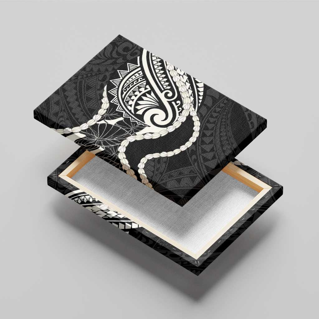Aloha Hawaii Kalo Pikake Lei Canvas Wall Art Chest Tattoo Black Hawaiian Pattern LT14 - Polynesian Pride