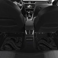 Aloha Hawaii Kalo Pikake Lei Car Mats Chest Tattoo Black Hawaiian Pattern LT14 Set 2pcs - Back Black - Polynesian Pride