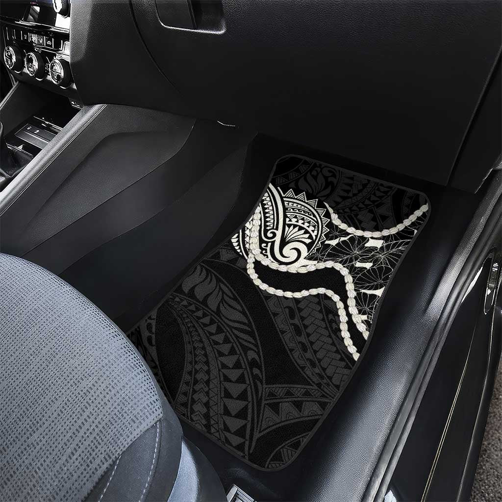 Aloha Hawaii Kalo Pikake Lei Car Mats Chest Tattoo Black Hawaiian Pattern LT14 - Polynesian Pride