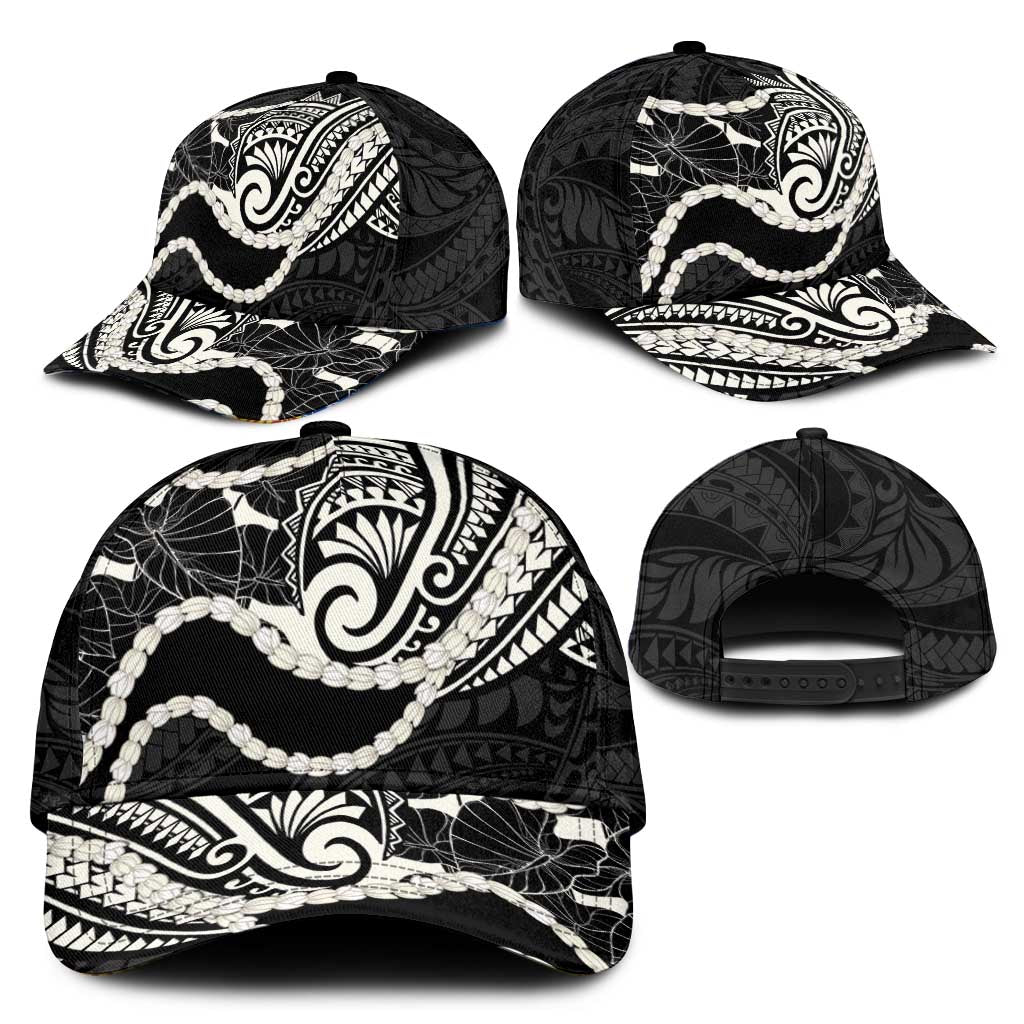 Aloha Hawaii Kalo Pikake Lei Classic Cap Chest Tattoo Black Hawaiian Pattern