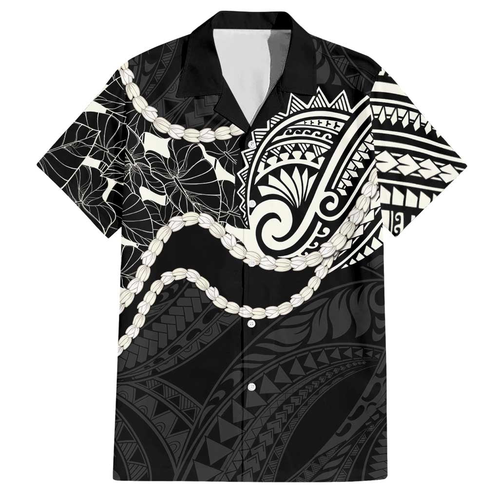 Aloha Hawaii Kalo Pikake Lei Hawaiian Shirt Chest Tattoo Black Hawaiian Pattern