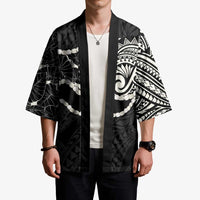 Aloha Hawaii Kalo Pikake Lei Kimono Chest Tattoo Black Hawaiian Pattern