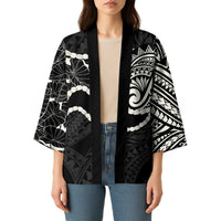 Aloha Hawaii Kalo Pikake Lei Kimono Chest Tattoo Black Hawaiian Pattern