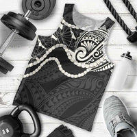 Aloha Hawaii Kalo Pikake Lei Men Tank Top Chest Tattoo Black Hawaiian Pattern