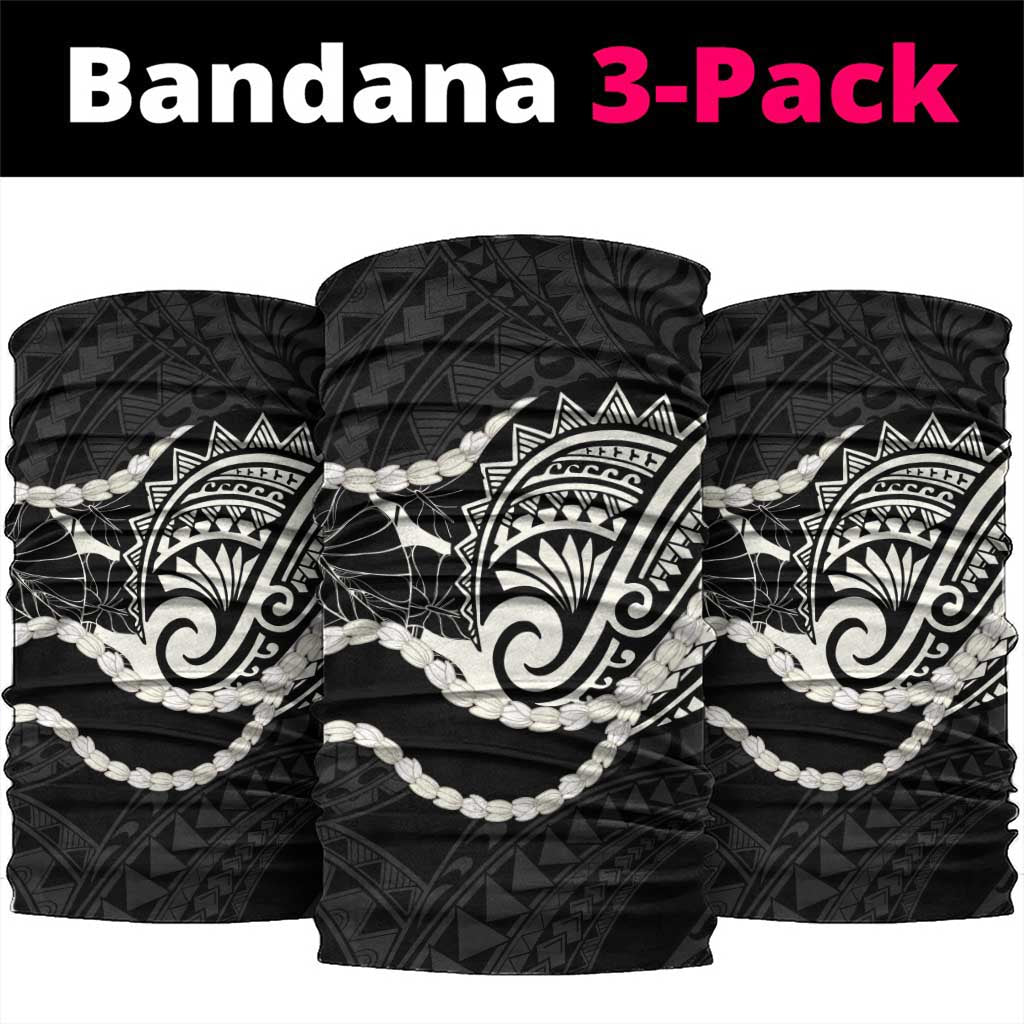 Aloha Hawaii Kalo Pikake Lei Neck Gaiter Chest Tattoo Black Hawaiian Pattern LT14 package One Size: 25*50cm Black - Polynesian Pride