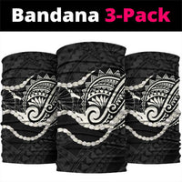 Aloha Hawaii Kalo Pikake Lei Neck Gaiter Chest Tattoo Black Hawaiian Pattern LT14 package One Size: 25*50cm Black - Polynesian Pride