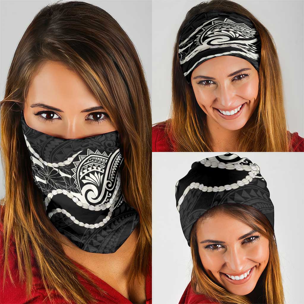 Aloha Hawaii Kalo Pikake Lei Neck Gaiter Chest Tattoo Black Hawaiian Pattern LT14 - Polynesian Pride