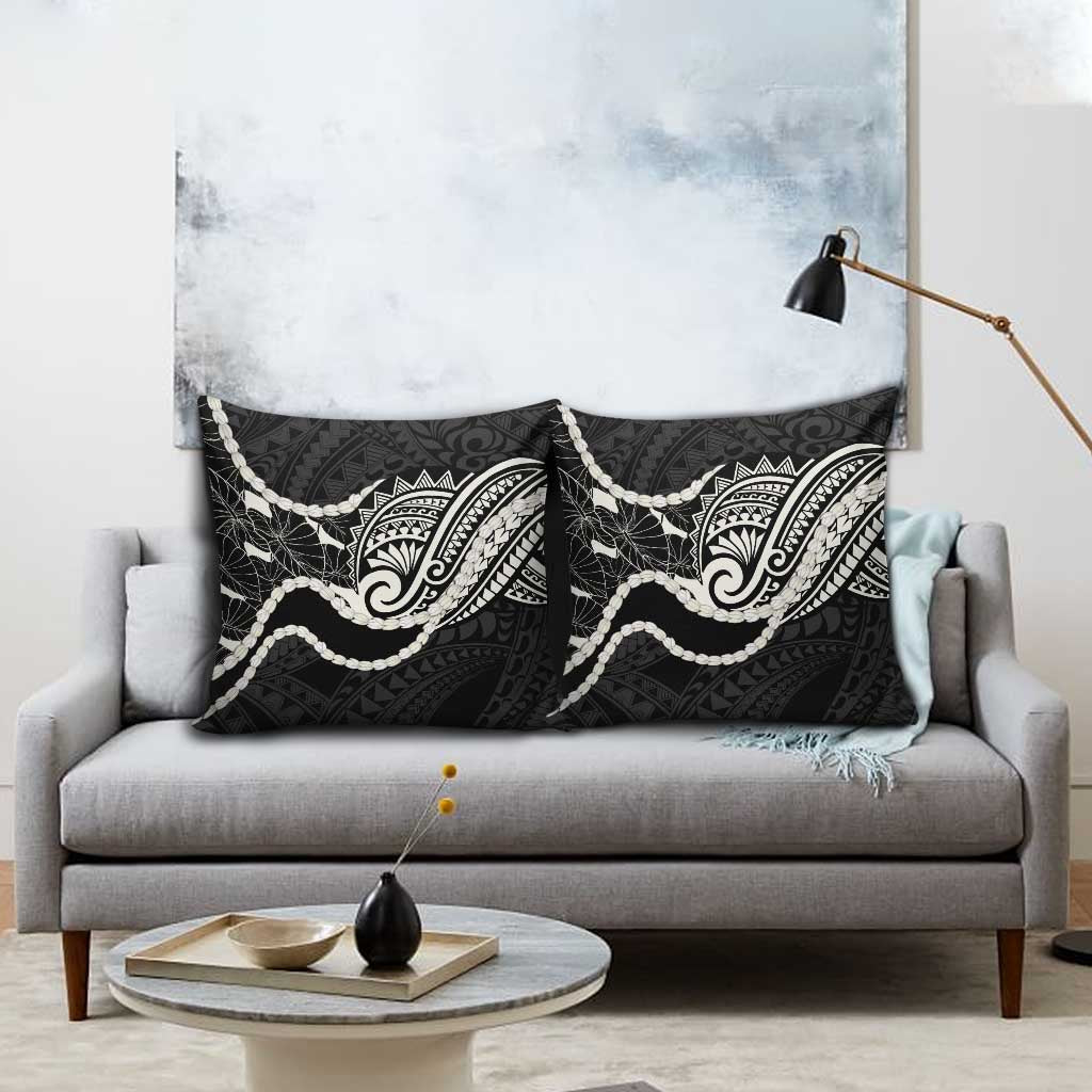 Aloha Hawaii Kalo Pikake Lei Pillow Cover Chest Tattoo Black Hawaiian Pattern LT14 - Polynesian Pride
