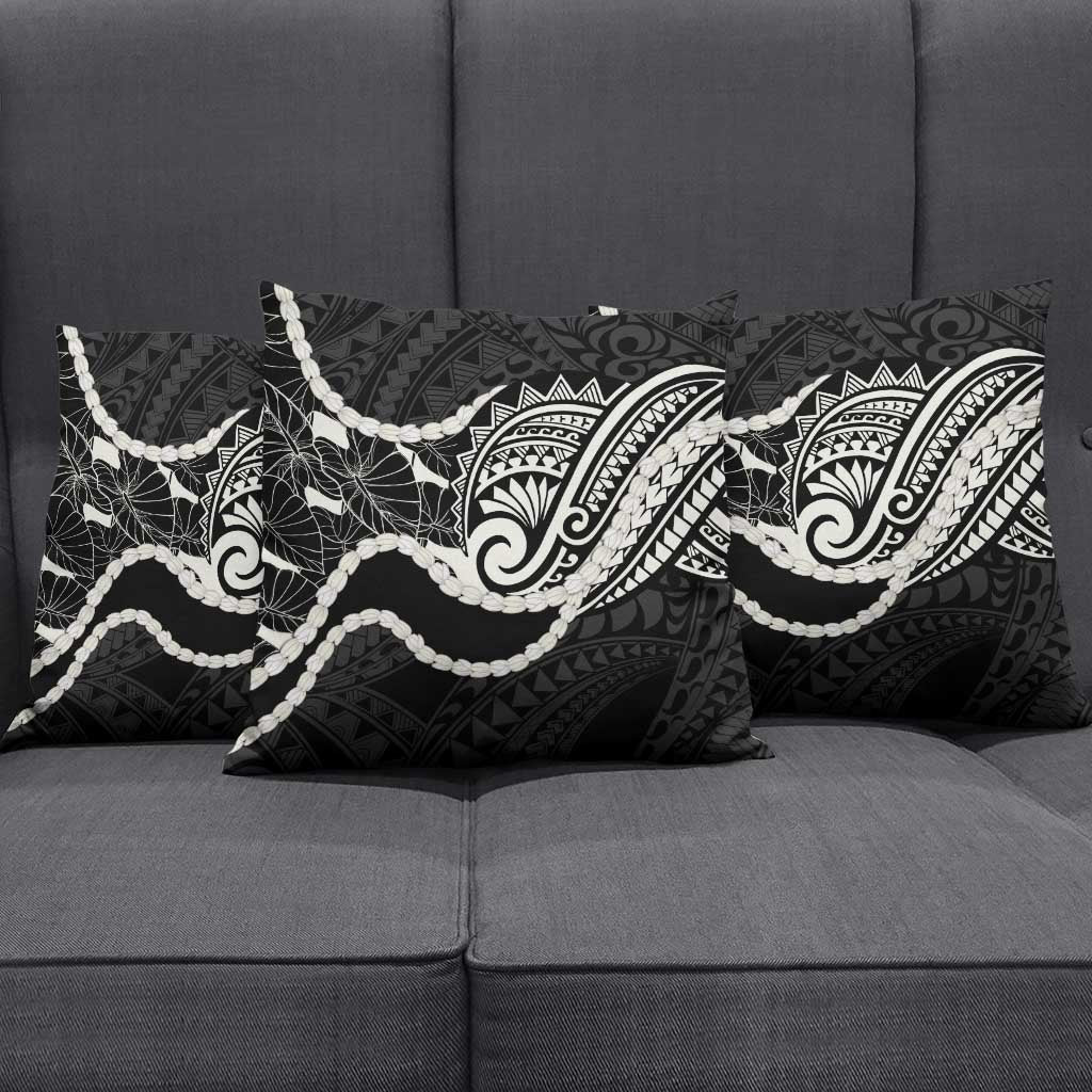 Aloha Hawaii Kalo Pikake Lei Pillow Cover Chest Tattoo Black Hawaiian Pattern LT14 - Polynesian Pride