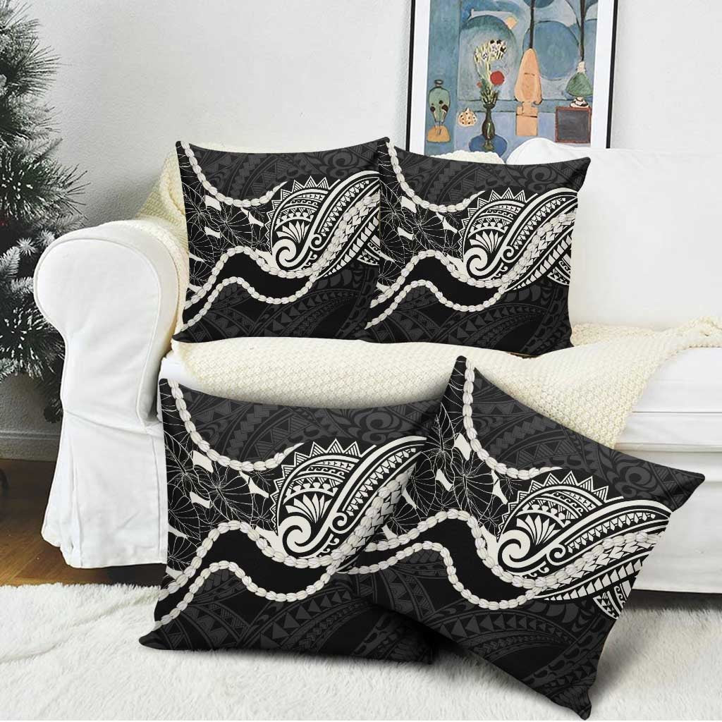 Aloha Hawaii Kalo Pikake Lei Pillow Cover Chest Tattoo Black Hawaiian Pattern LT14 - Polynesian Pride