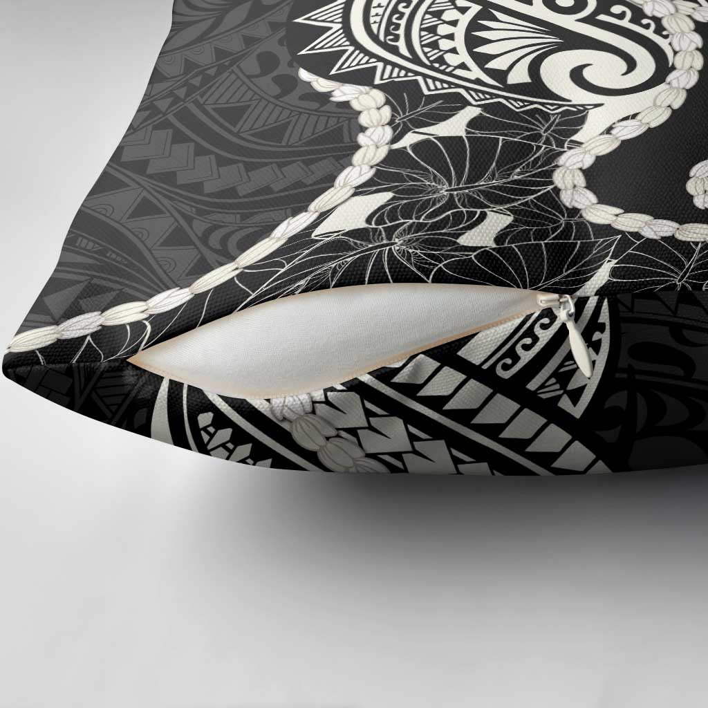 Aloha Hawaii Kalo Pikake Lei Pillow Cover Chest Tattoo Black Hawaiian Pattern LT14 - Polynesian Pride