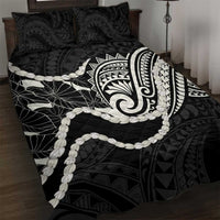 Aloha Hawaii Kalo Pikake Lei Quilt Bed Set Chest Tattoo Black Hawaiian Pattern LT14 Black - Polynesian Pride