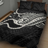 Aloha Hawaii Kalo Pikake Lei Quilt Bed Set Chest Tattoo Black Hawaiian Pattern LT14 - Polynesian Pride