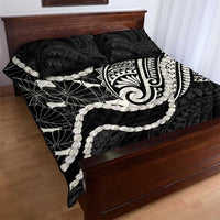 Aloha Hawaii Kalo Pikake Lei Quilt Bed Set Chest Tattoo Black Hawaiian Pattern LT14 - Polynesian Pride