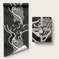 Aloha Hawaii Kalo Pikake Lei Wrapping Paper Chest Tattoo Black Hawaiian Pattern LT14 58" × 23" Black - Polynesian Pride