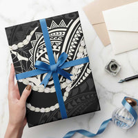 Aloha Hawaii Kalo Pikake Lei Wrapping Paper Chest Tattoo Black Hawaiian Pattern LT14 - Polynesian Pride