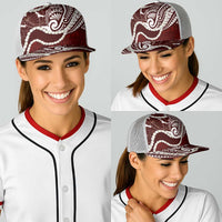 Aloha Hawaii Kalo Pikake Lei Baseball Net Cap Chest Tattoo Oxblood Hawaiian Pattern LT14 - Polynesian Pride