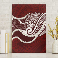 Aloha Hawaii Kalo Pikake Lei Canvas Wall Art Chest Tattoo Oxblood Hawaiian Pattern