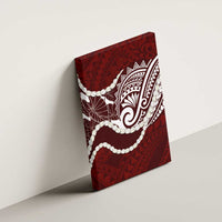 Aloha Hawaii Kalo Pikake Lei Canvas Wall Art Chest Tattoo Oxblood Hawaiian Pattern