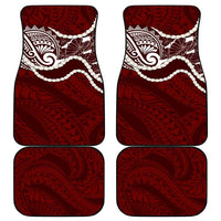 Aloha Hawaii Kalo Pikake Lei Car Mats Chest Tattoo Oxblood Hawaiian Pattern