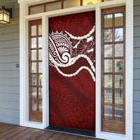 Aloha Hawaii Kalo Pikake Lei Door Cover Chest Tattoo Oxblood Hawaiian Pattern LT14 - Polynesian Pride